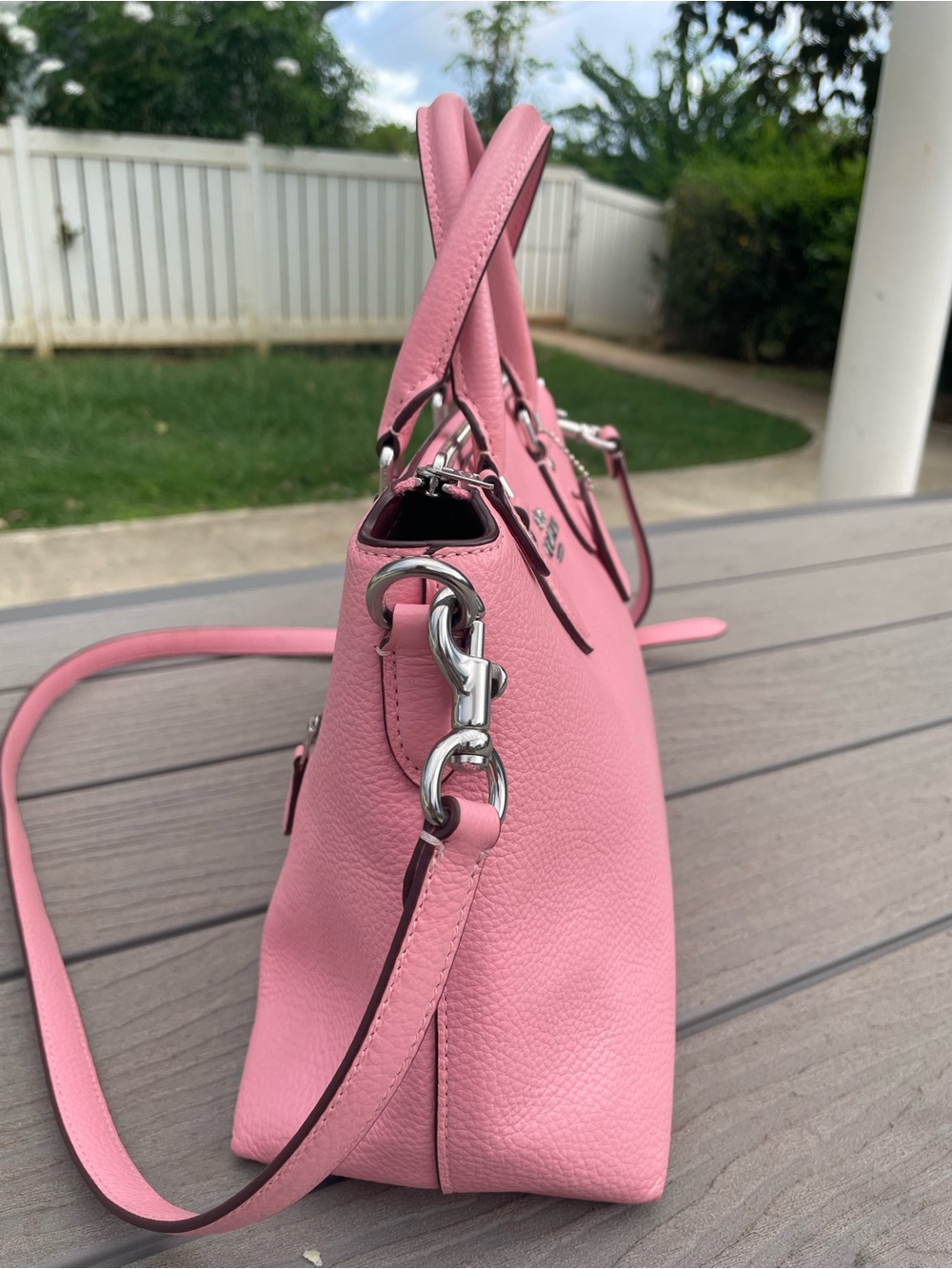 Coach Pink Georgia Satchel with Silver Hardware - Picture 3 of 16